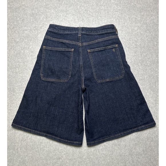 Anthropologie Pilcro Bermuda Dark Blue Long Denim Jean Shorts Woman's Size 25 - Picture 2 of 7